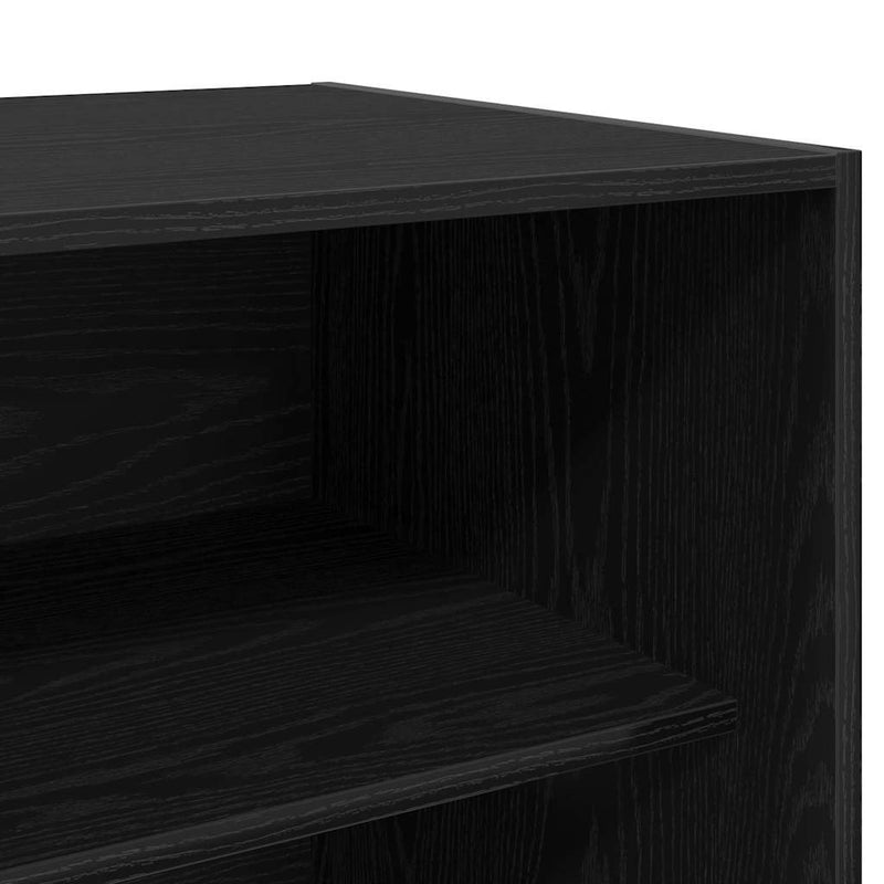vidaXL Ruhásszekrény polcokkal Musta tammi 80 x 50 x 200 cm Faanyag