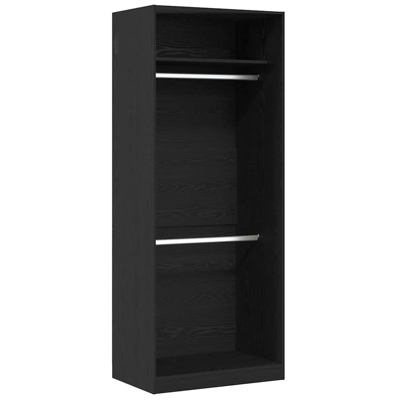 vidaXL Ruhásszekrény polcokkal Musta tammi 80 x 50 x 200 cm Faanyag