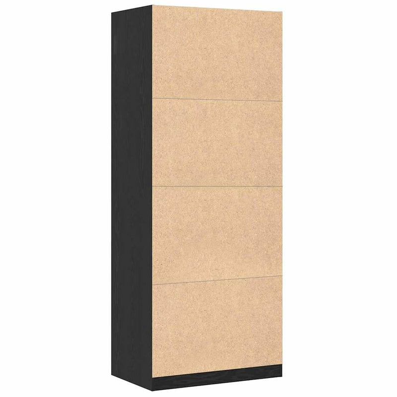 vidaXL Ruhásszekrény polcokkal Musta tammi 80 x 50 x 200 cm Faanyag
