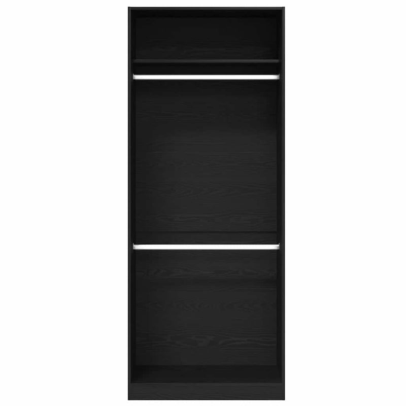 vidaXL Ruhásszekrény polcokkal Musta tammi 80 x 50 x 200 cm Faanyag