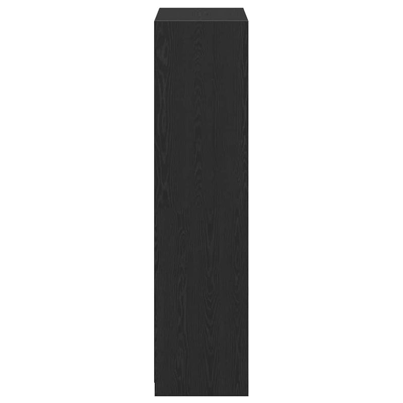 vidaXL Ruhásszekrény polcokkal Musta tammi 80 x 50 x 200 cm Faanyag