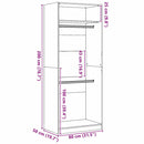 vidaXL Ruhásszekrény polcokkal Musta tammi 80 x 50 x 200 cm Faanyag