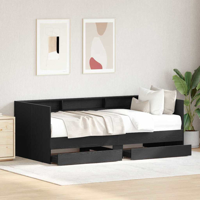 vidaXL Nappali ágy Szürke 90 x 200 cm Faanyag