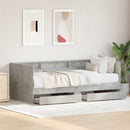 vidaXL Nappali ágy fiókkal tárolóval Szürke 90 x 200 cm Faanyag