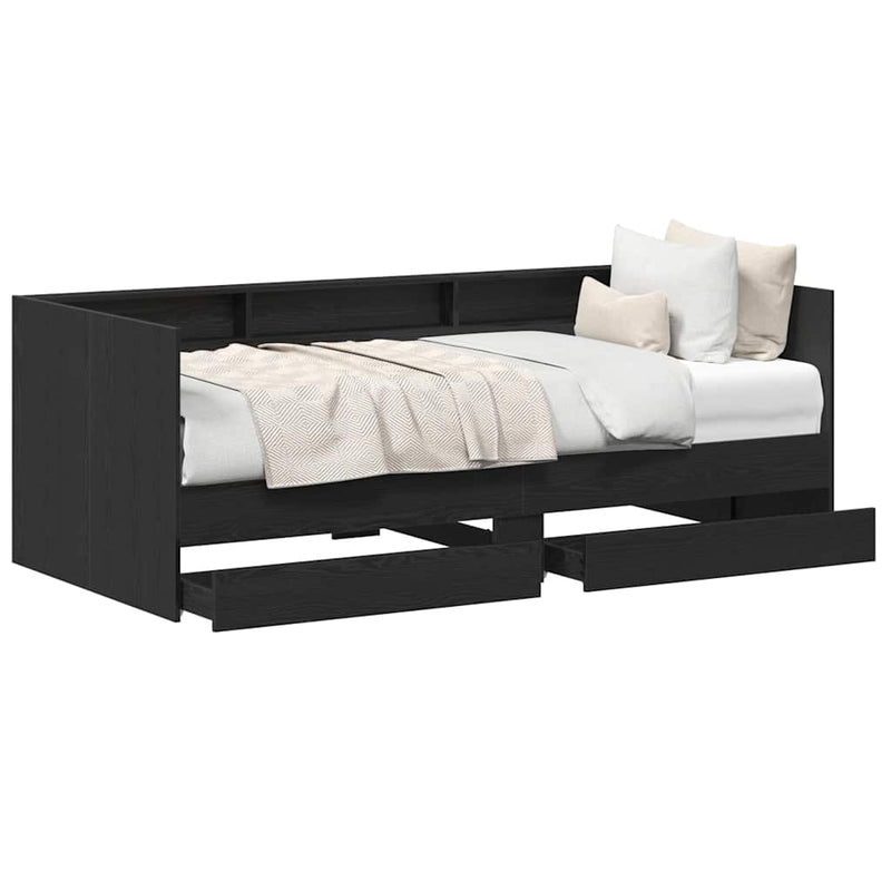 vidaXL Nappali ágy Szürke 90 x 200 cm Faanyag