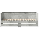 vidaXL Nappali ágy fiókkal tárolóval Szürke 90 x 200 cm Faanyag
