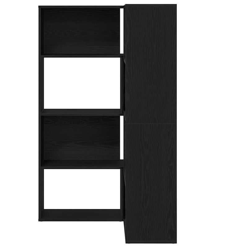 vidaXL Könyvespolc Musta tammi 140 x 30 x 140 cm Faanyag
