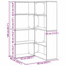vidaXL Könyvespolc Musta tammi 140 x 30 x 140 cm Faanyag