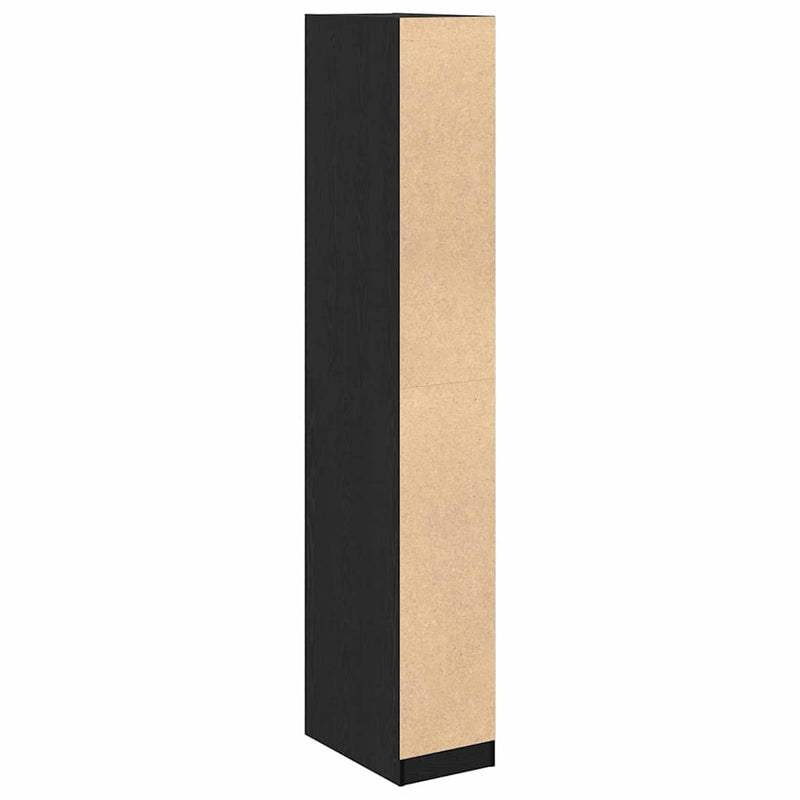 vidaXL Ruhásszekrény polcokkal Musta tammi 30 x 50 x 200 cm Faanyag