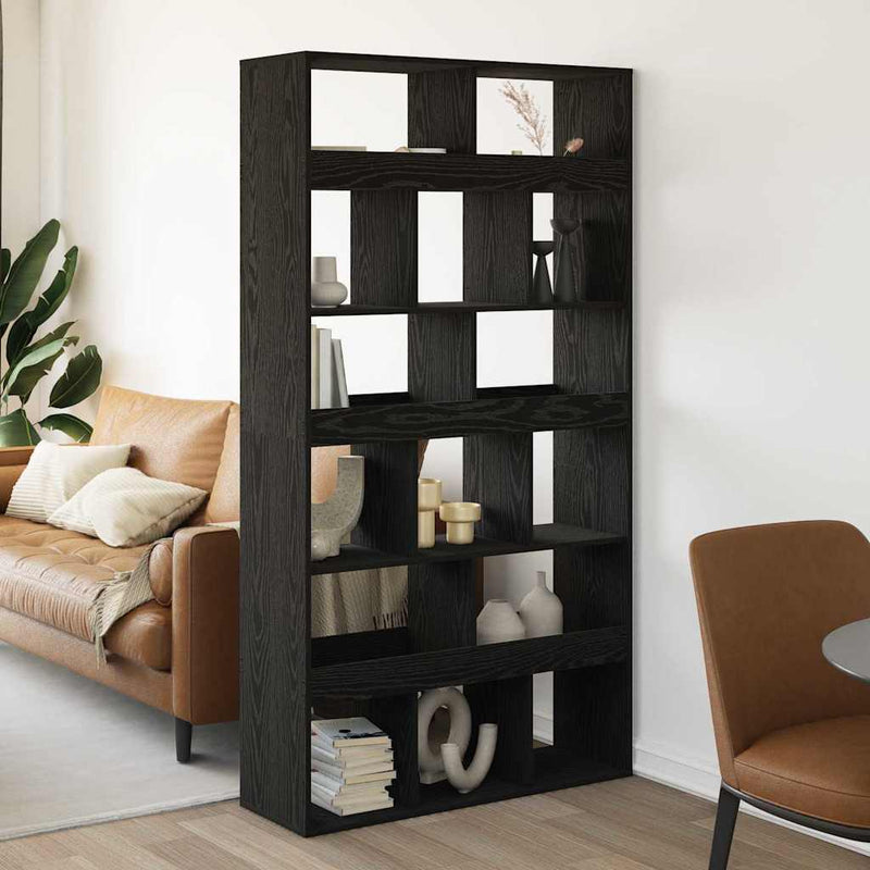vidaXL Könyvespolc 2 pcs Musta tammi 100 x 33 x 187.5 cm Faanyag