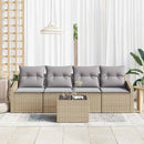 vidaXL Kanapé Szett 5 db Beige és Világosszürke polirattan