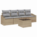 vidaXL Kanapé Szett 5 db Beige és Világosszürke polirattan
