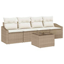vidaXL Kanapé Szett 5 db Beige és krém polirattan