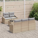 vidaXL Kanapé Szett 6 db Beige és Világosszürke polirattan