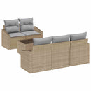 vidaXL Kanapé Szett 6 db Beige és Világosszürke polirattan