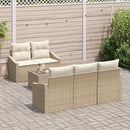 vidaXL Kanapé Szett 6 db Beige és krém polirattan