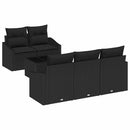 vidaXL Kanapé Szett 6 db Fekete polirattan
