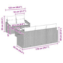 vidaXL Kanapé Szett 6 db Fekete polirattan