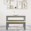 vidaXL Panama 3 részes szürke tömör fenyőfa étkezőgarnitúra