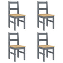 vidaXL Panama 5 részes szürke tömör fenyőfa étkezőgarnitúra