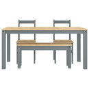 vidaXL Panama 4 részes szürke tömör fenyőfa étkezőgarnitúra