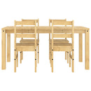 vidaXL Panama 5 részes tömör fenyőfa étkezőgarnitúra