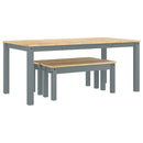 vidaXL Panama 3 részes szürke tömör fenyőfa étkezőgarnitúra