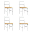 vidaXL Panama 5 részes fehér tömör fenyőfa étkezőgarnitúra