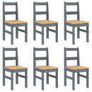 vidaXL Panama 7 részes szürke tömör fenyőfa étkezőgarnitúra