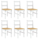 vidaXL Panama 7 részes fehér tömör fenyőfa étkezőgarnitúra