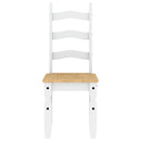 vidaXL Panama 5 részes fehér tömör fenyőfa étkezőgarnitúra