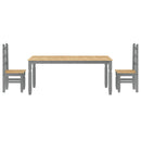 vidaXL Panama 3 részes szürke tömör fenyőfa étkezőgarnitúra