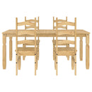 vidaXL Panama 5 részes tömör fenyőfa étkezőgarnitúra