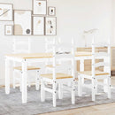 vidaXL Panama 5 részes fehér tömör fenyőfa étkezőgarnitúra