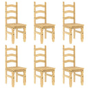 vidaXL Panama 7 részes tömör fenyőfa étkezőgarnitúra