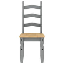 vidaXL Panama 7 részes szürke tömör fenyőfa étkezőgarnitúra