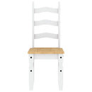 vidaXL Panama 7 részes fehér tömör fenyőfa étkezőgarnitúra