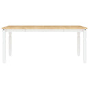 vidaXL Panama 7 részes fehér tömör fenyőfa étkezőgarnitúra