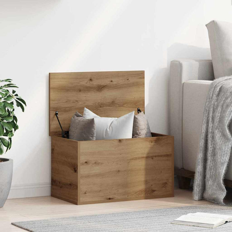 vidaXL Tároló Doboz tárolóval kézműves tölgy 60 x 35 x 35 cm Faanyag
