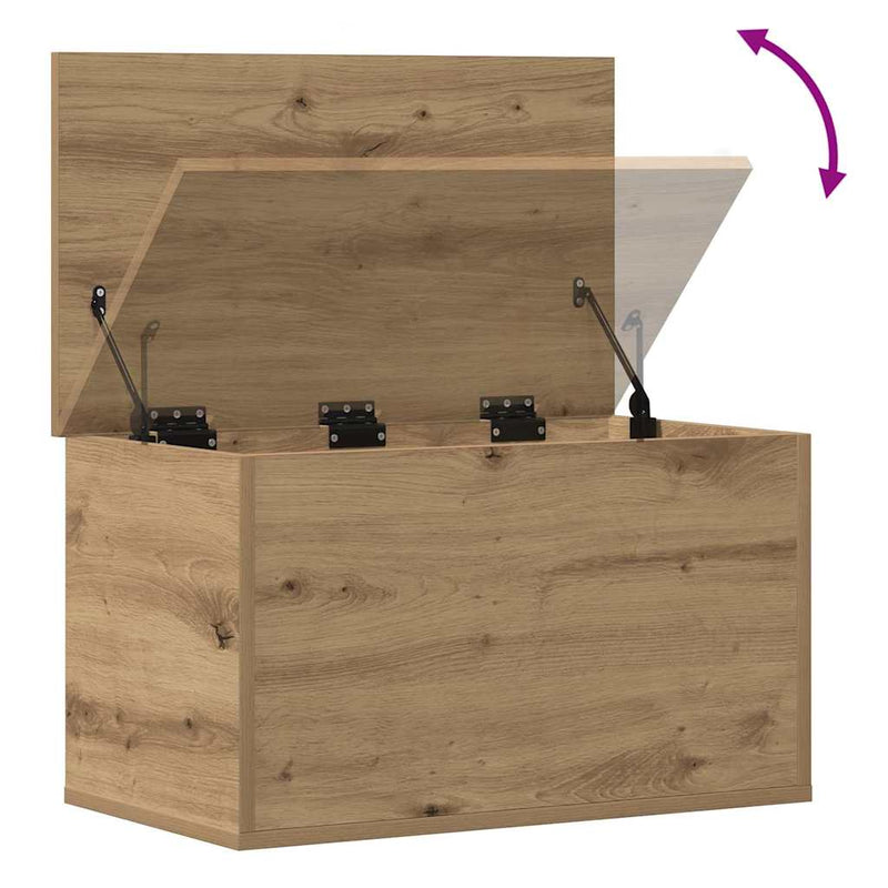 vidaXL Tároló Doboz tárolóval kézműves tölgy 60 x 35 x 35 cm Faanyag