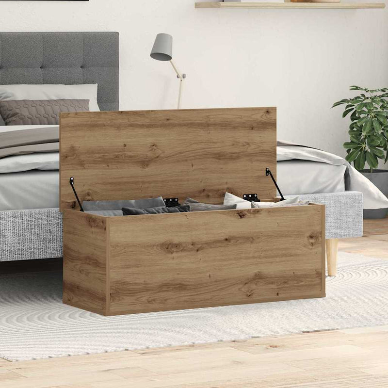 vidaXL Tároló Doboz tárolóval kézműves tölgy 90 x 35 x 35 cm Faanyag