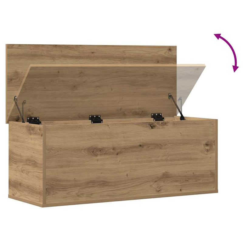 vidaXL Tároló Doboz tárolóval kézműves tölgy 90 x 35 x 35 cm Faanyag
