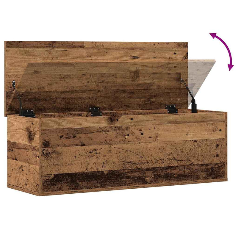 vidaXL Tároló Doboz tárolóval Régi fa 102 x 35 x 35 cm Faanyag