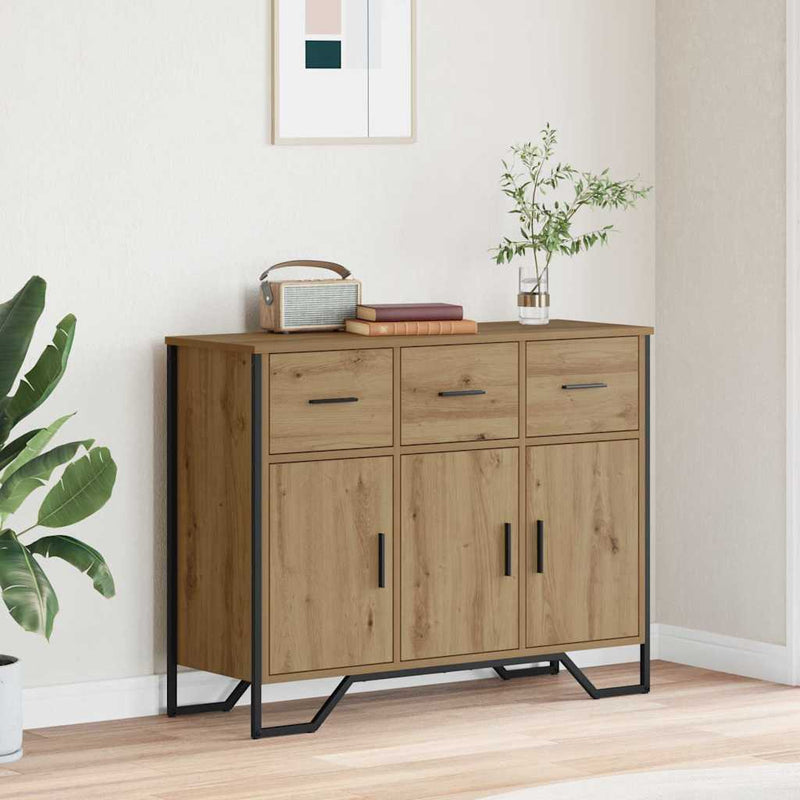 vidaXL Komód kézműves tölgy 97 x 32,5 x 74,5 cm Faanyag