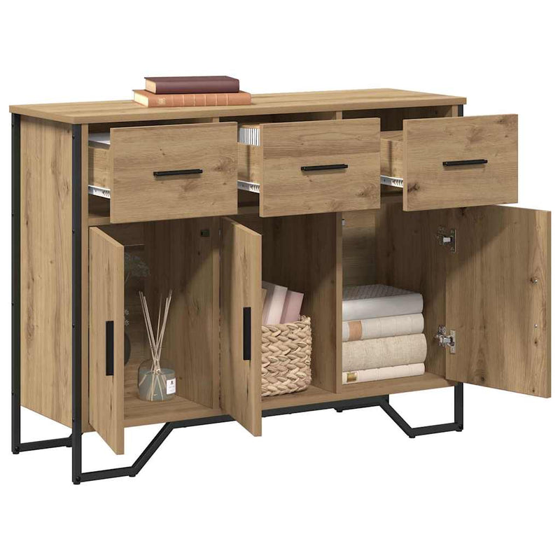 vidaXL Komód kézműves tölgy 97 x 32,5 x 74,5 cm Faanyag