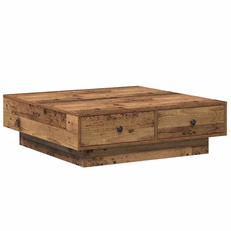 vidaXL Dohányzóasztal Régi fa 90 x 90 x 28 cm Faanyag
