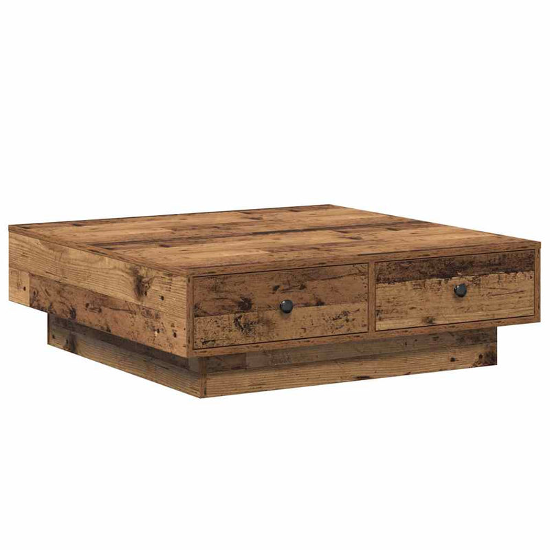 vidaXL Dohányzóasztal Régi fa 90 x 90 x 28 cm Faanyag