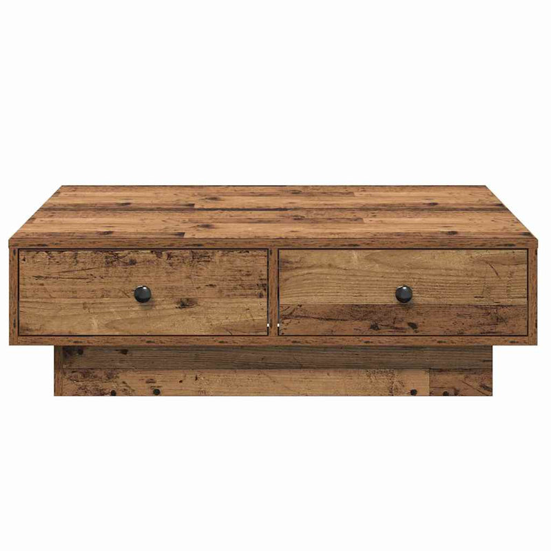 vidaXL Dohányzóasztal Régi fa 90 x 90 x 28 cm Faanyag