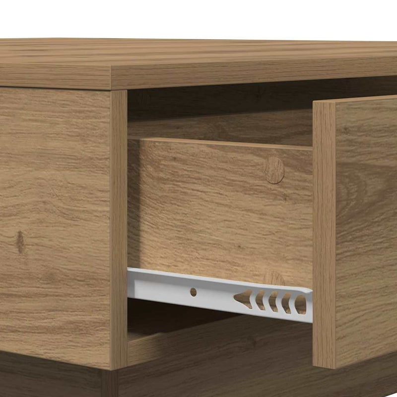 vidaXL Dohányzóasztal kézműves tölgy 90 x 90 x 28 cm Faanyag