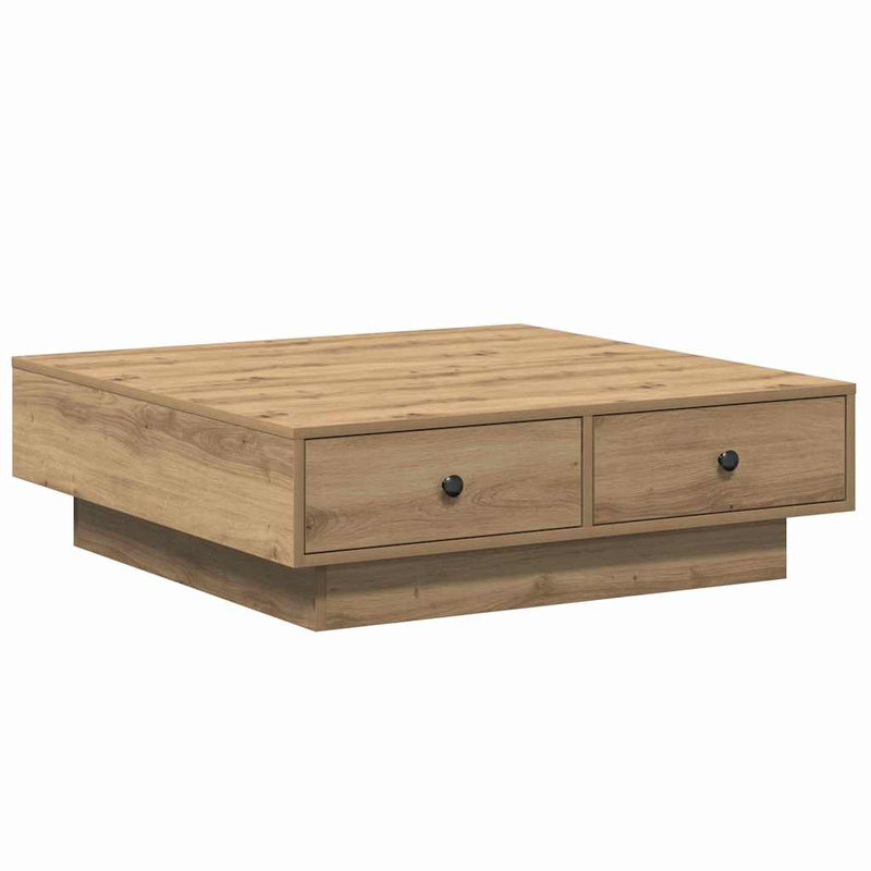 vidaXL Dohányzóasztal kézműves tölgy 90 x 90 x 28 cm Faanyag